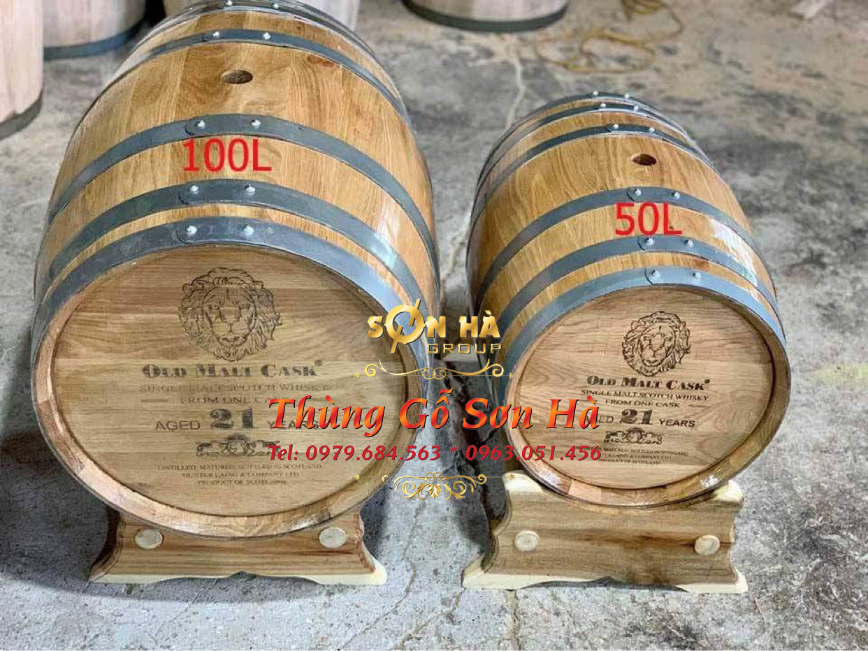 Thùng gỗ Sồi ủ rượu tại Sơn Hà