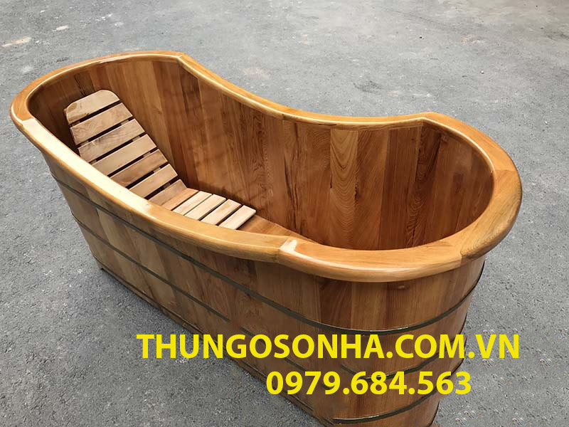 bồn tắm gỗ pơ mu dài 155cm