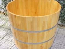 Bán bồn tắm tròn gỗ pơ mu viền 2 lớp đẹp
