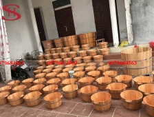 Bồn gỗ ngâm chân viền tròn