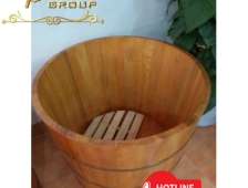 Bồn tắm tròn gỗ Sồi bo viền siêu đẹp giá rẻ