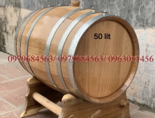 Thùng Đựng Rượu Gỗ Sồi 50 Lít