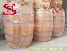 Thùng gỗ sồi 200 lít để trang trí