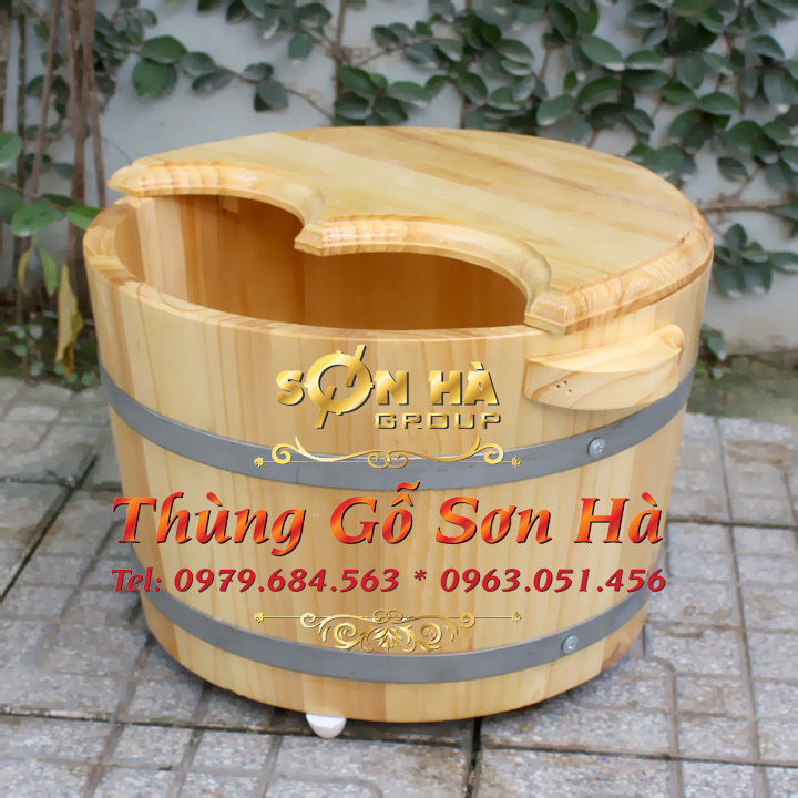 Chậu ngâm chân gỗ Pơ Mu