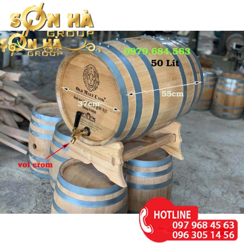 Những mẫu thùng gỗ sồi nhập khẩu 50L