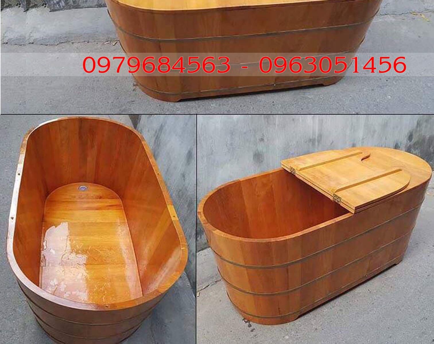 Sử dụng bồn tắm gỗ thông